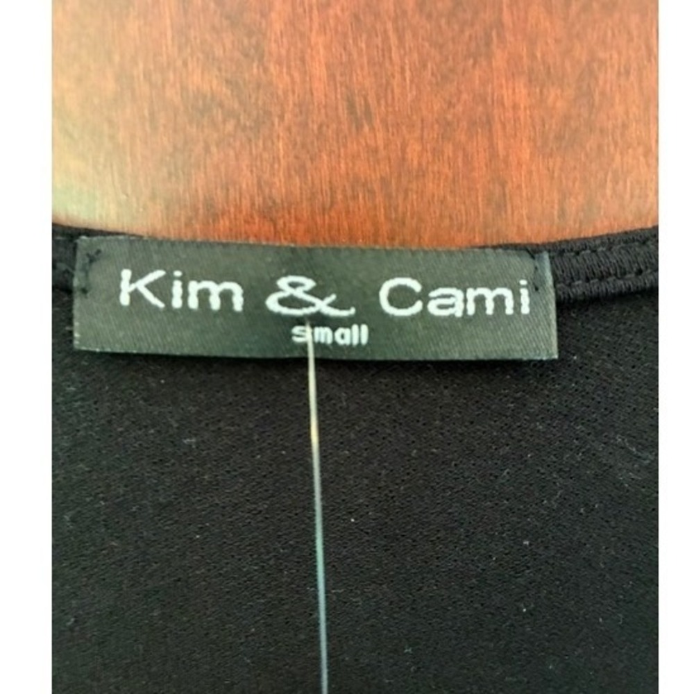 Kim & Cami Embroidered Mesh Sleeve Cardigan Women Small Black New Floral V-Neck - Picture 5 of 7